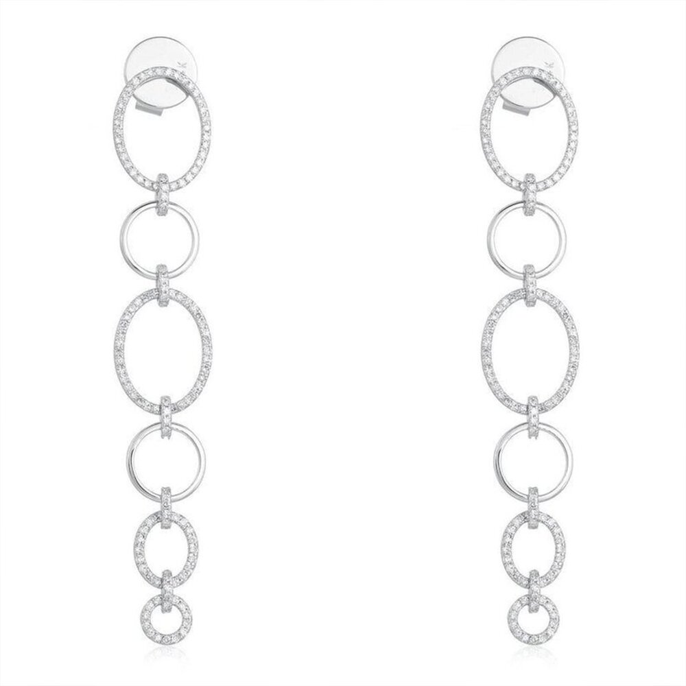 Elegant Diamond 14K (or 18k upon request) Yellow Gold Danglers Drop Earrings